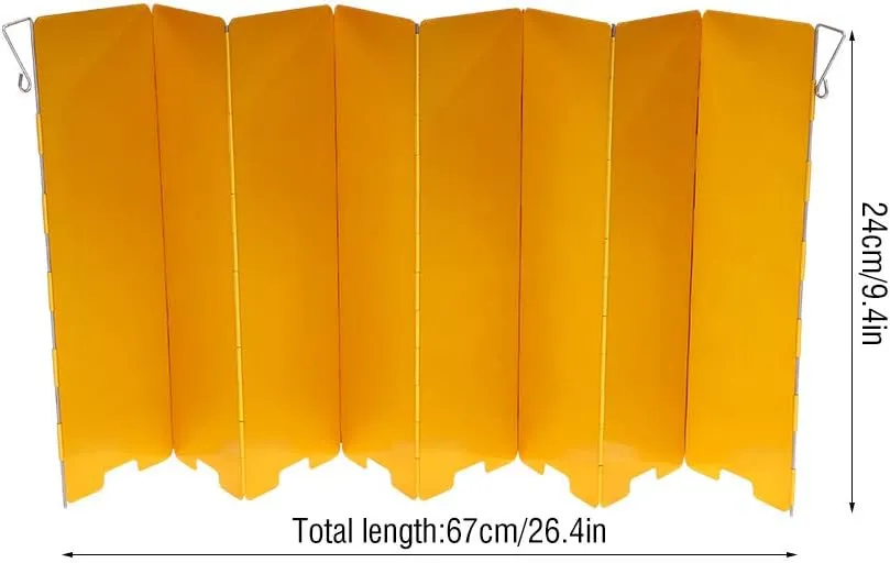 Camping Stove Wind Foldable Outdoor for Cooking Gas - Red and Yellow 26 inch Lightweight Screen