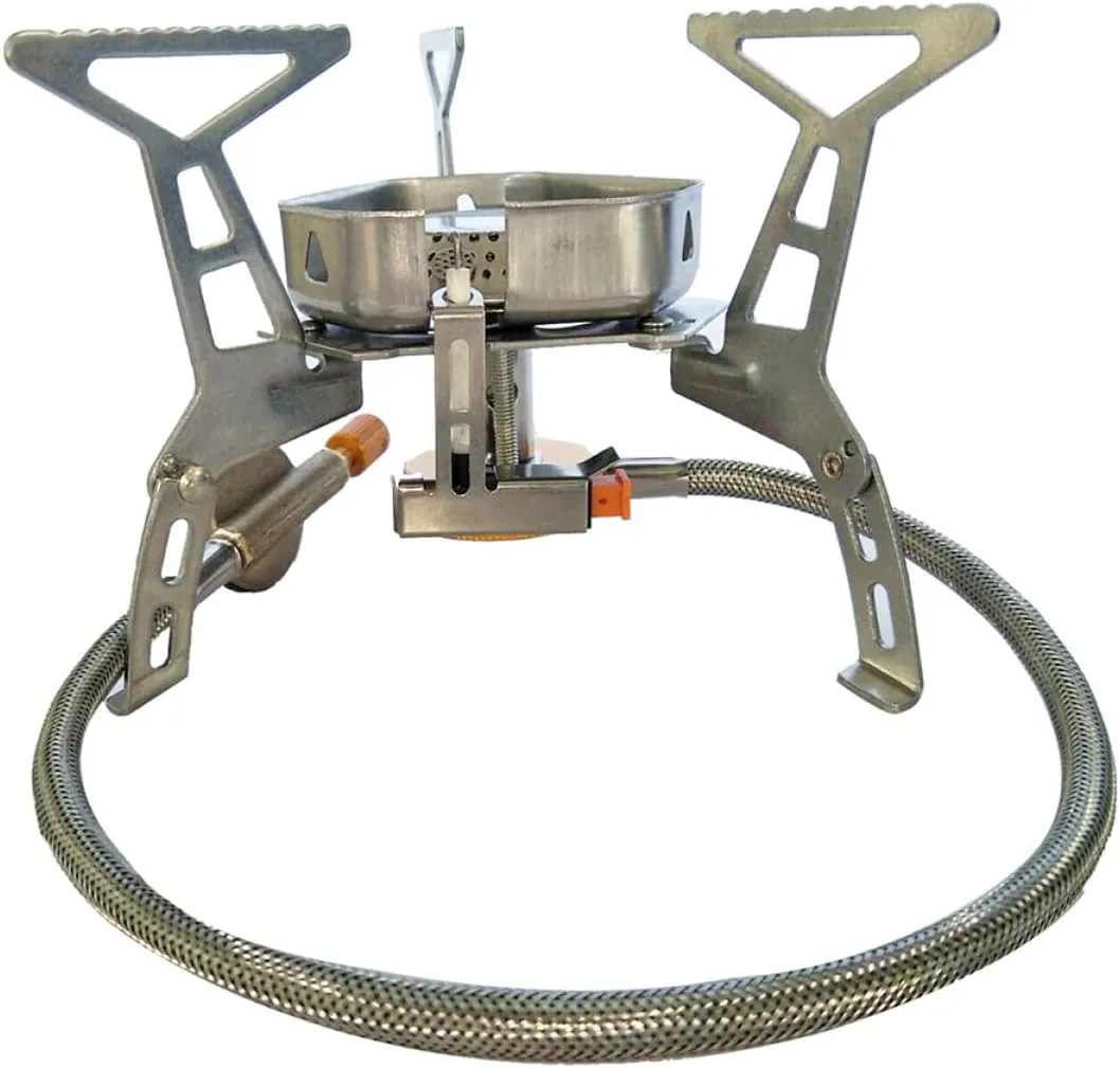 Camping Stove Windproof Outdoor Gas Burner with Flame Sturdy Stainless Steel Design for Picnics and Camping Adventures