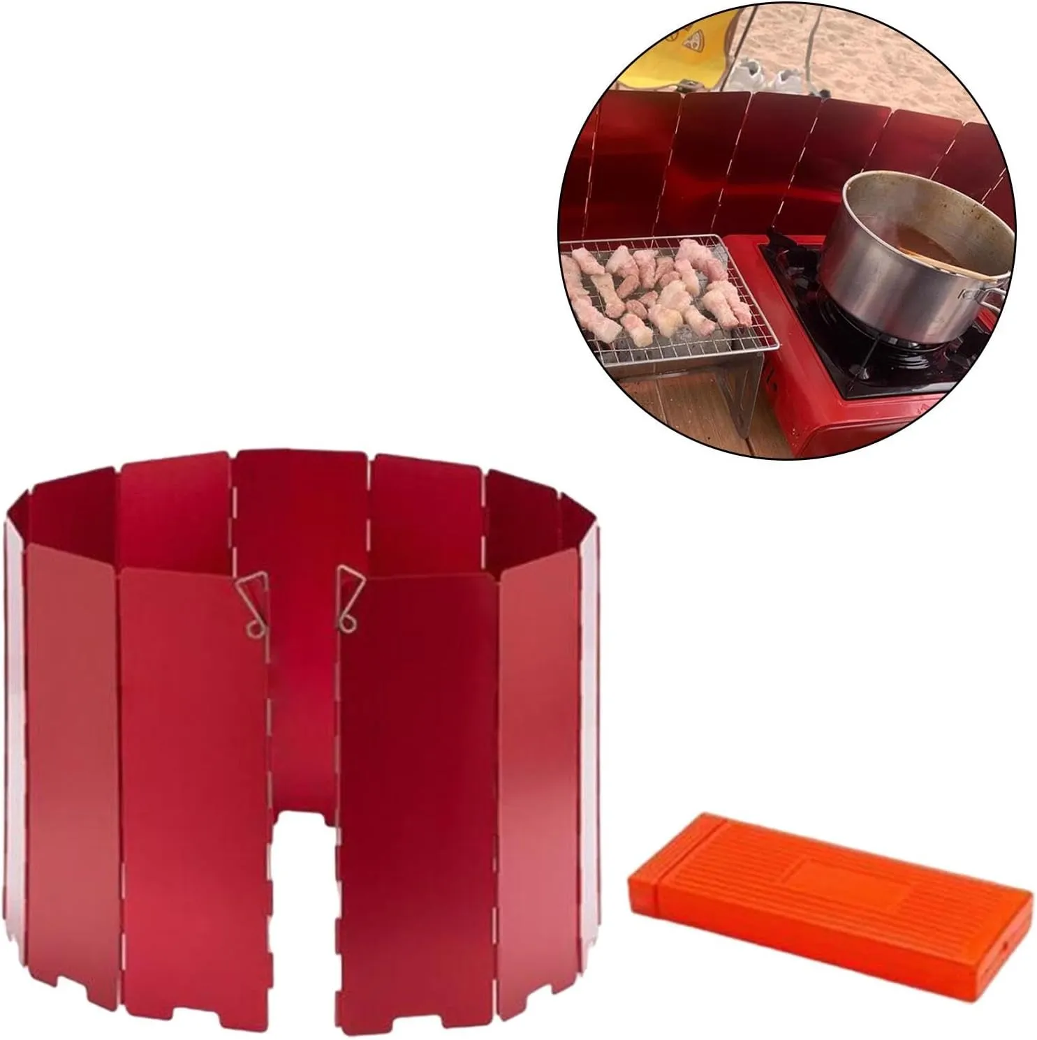 Camping Stove Windscreen Stove Windshield Foldable Compact Wind Shade Wind Protector for Outdoor Backpacking Picnic Hiking
