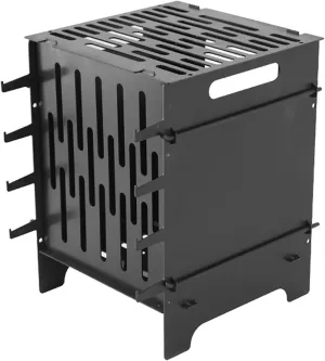 Camping Stove,304 Stainless Steel Wood Burning Stove,Folding Mini BBQ Grill Stove,for Camping, Hiking, Backpack, Picnic and BBQ (Size : 24x24x32cm)