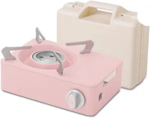 camping-stoves Box Stove, Cooking Utensils Portable Butane Gas Stove For Camping, Picnics, Outdoor Portable Camping Stove With Suitcase (Color : Pink, Size : 260 * 205 * 118cm)