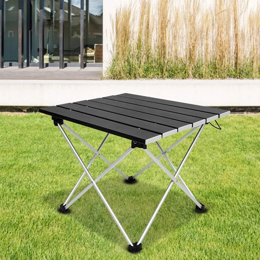 Camping Table, Folding Beach Table, Aluminium Alloy Portable Folding Table with Bag, Portable Beach Table, BBQ Camping Table Desks for Outdoor Picnic