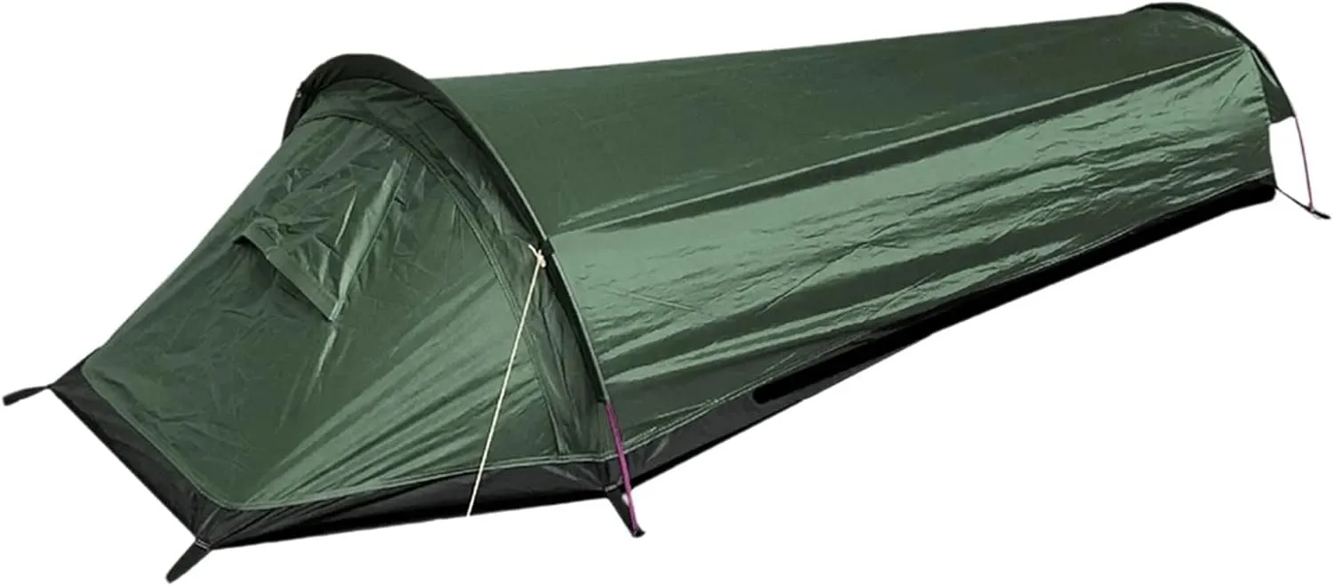 Camping tent Ultralight Backpacking Camping Tent Compact Single Person Outdoor Tent Sleeping Bag Larger Space Waterproof Sleeping Bag Cover, Army green