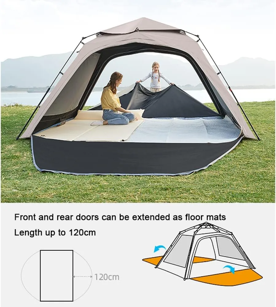 Camping Tent Waterproof & Windproof 3 Seasons Lightweight Backpacking Tent Suitable for Outdoor,Hiking,Glamping - Easy Setup Removable Rainfly Portable Tent, 292X192X150CM, Gold