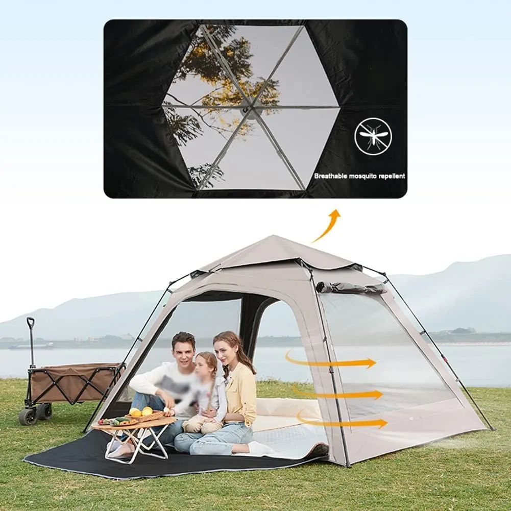 Camping Tent Waterproof & Windproof 3 Seasons Lightweight Backpacking Tent Suitable for Outdoor,Hiking,Glamping - Easy Setup Removable Rainfly Portable Tent, 292X192X150CM, Gold