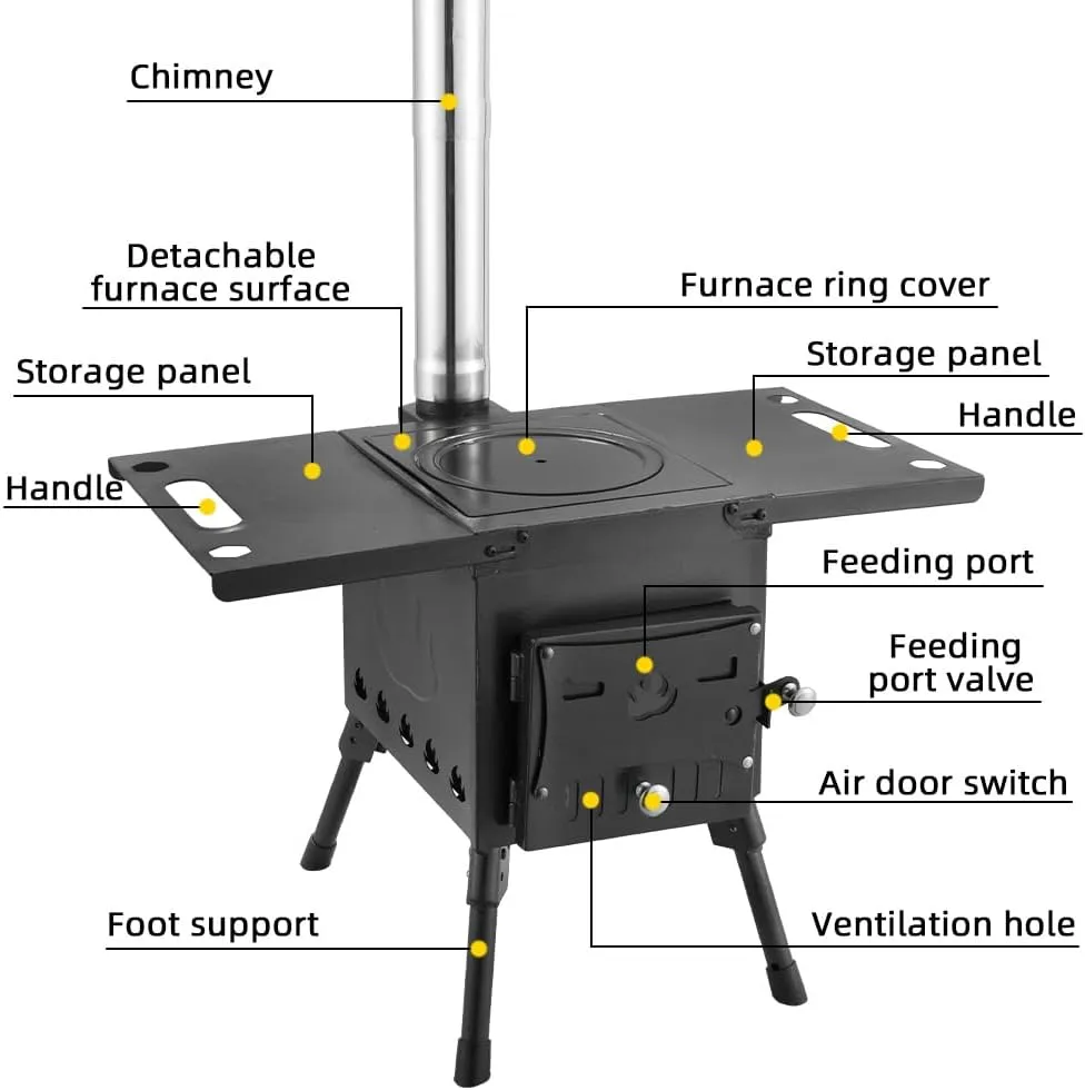Camping Wood Stove Foldable Burning for Hiking