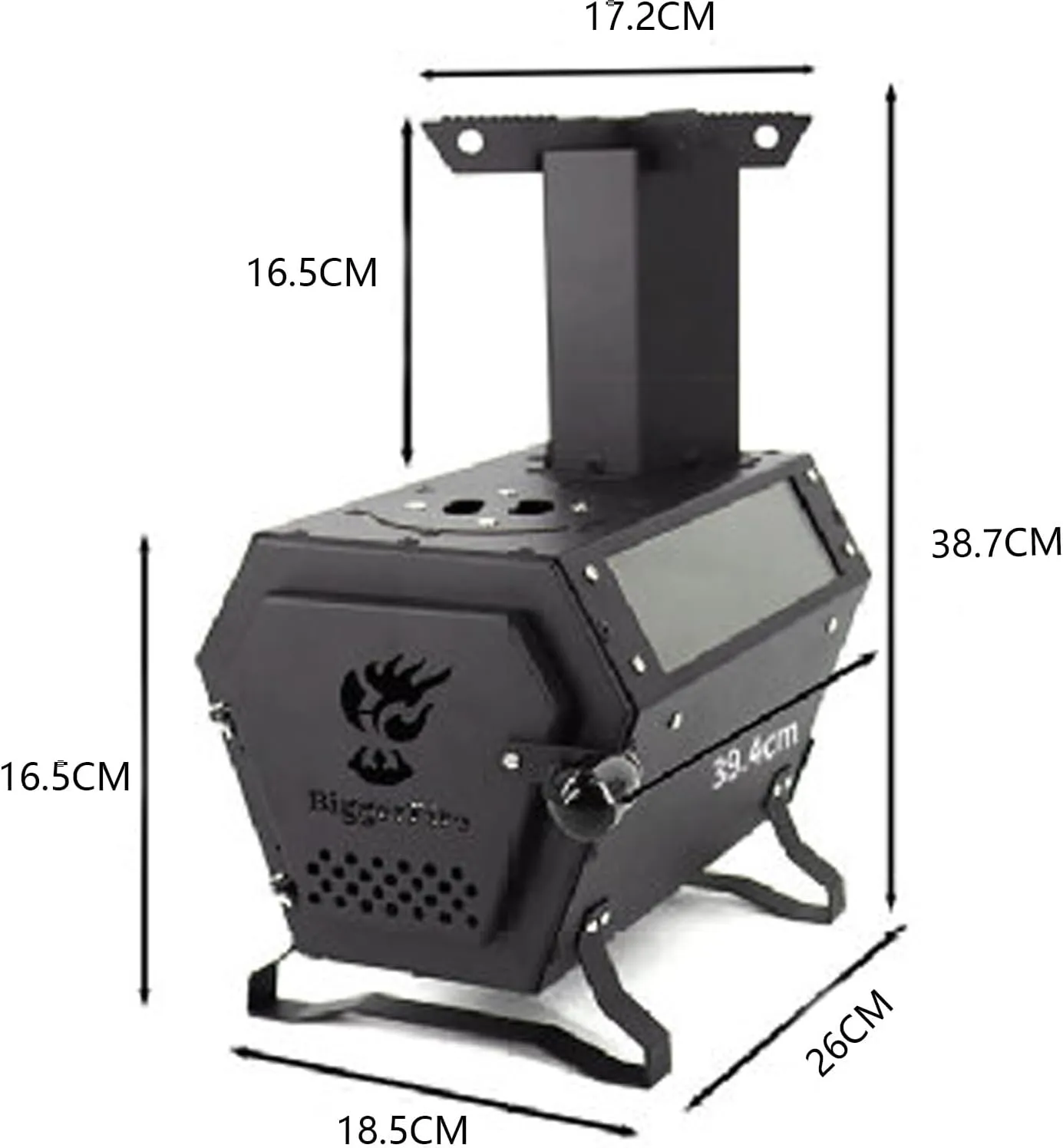 Camping Wood Stove Outdoor Camping Firewood Stove Portable Picnic Rocket Stove with Storage Bag, Ideal for Indoor and Outdoor Heating and Daily Cooking(Black)