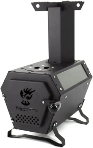 Camping Wood Stove Outdoor Camping Firewood Stove Portable Picnic Rocket Stove with Storage Bag, Ideal for Indoor and Outdoor Heating and Daily Cooking(Black)