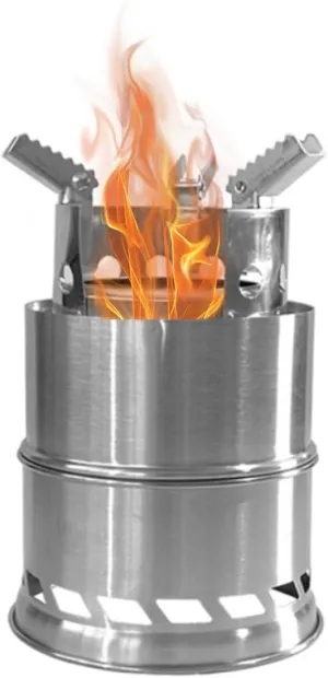 Camping Wood Stove Portable Stainless Steel Wood Folding Stove for BBQ Picnic Hiking Camping, Camping Stove