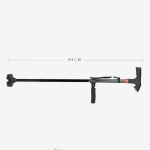 Cane Smart LED Light Old Man Folding Trekking Poles T Handle 4 Stents Anti Slid Aluminium Alloy Hiking Poles Walking Stick