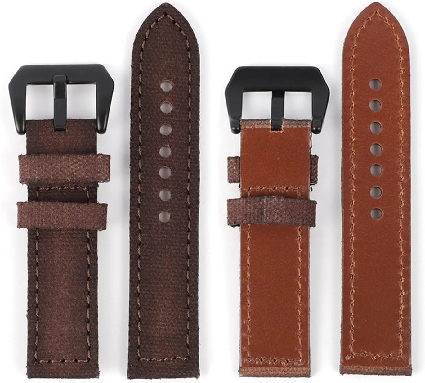 Canvas Leather Watch Band Sports Watchstrap Coffee Military 22mm Bracelet For Men Women Watch Accessories replacement
