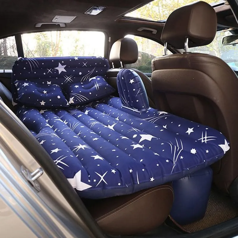 Car Air Mattress for Jeep Liberty, Inflatable Back Seat Sleeping Pad with Pump & 2 Pillows, Folding Portable Camping Bed for Travel& Road Trips,Blue