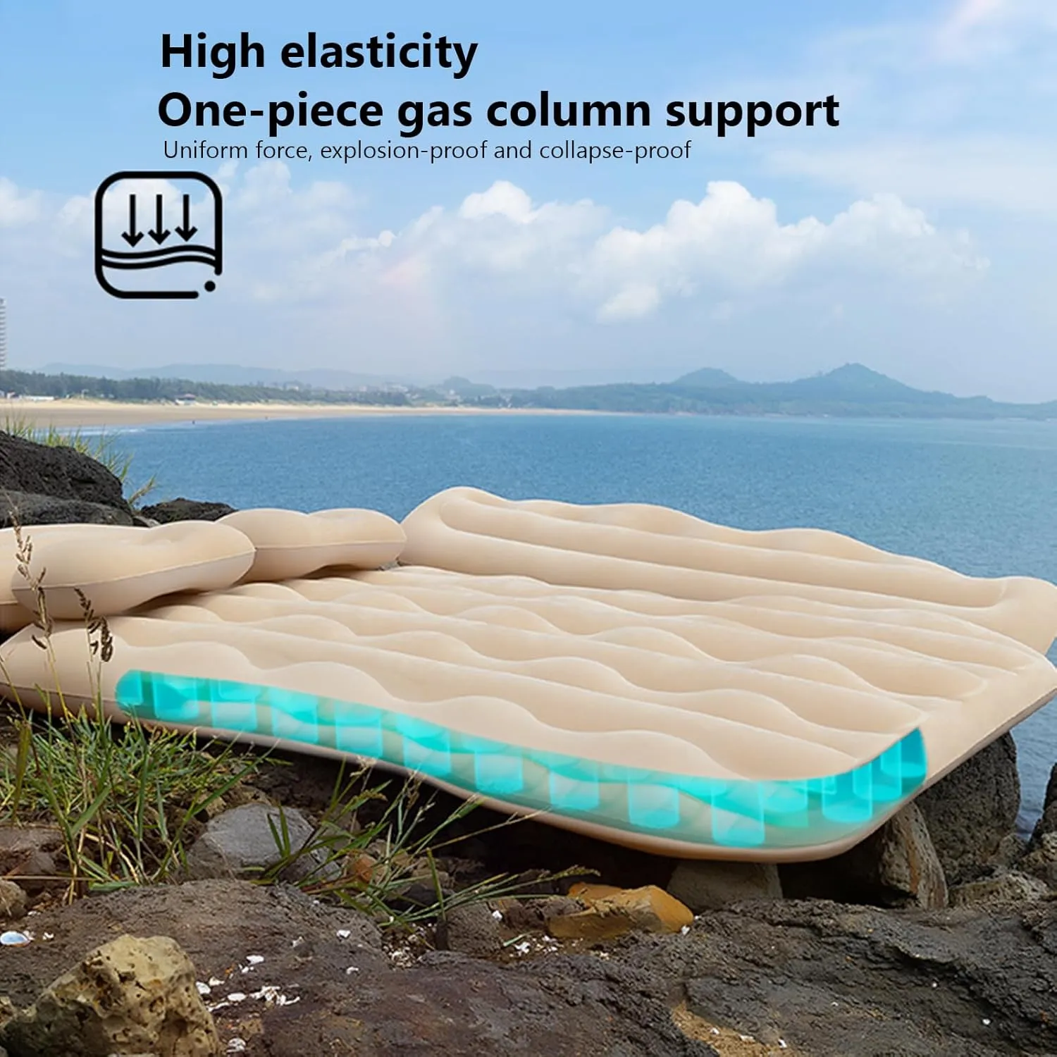 Car Air Mattress for Mitsubishi Pajero Sport 2019 2020 2021 2022 2023 Thickened Durable Car Camping Air Mattress Bed with Air Pump Inflatable Sleeping Mat,B