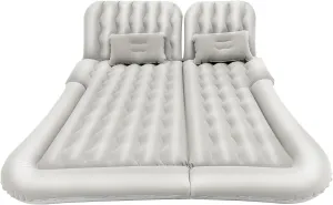 Car Air Mattress, SUV Mattress Camping Bed, Removable Inflatable Mattress with 2 Cushions and Pump for Outdoor Camping, Traveling, Vacation, Road Travel (Grey)