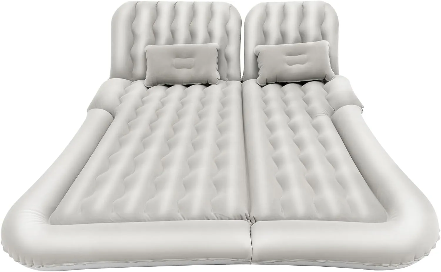 Car Air Mattress, SUV Mattress Camping Bed, Removable Inflatable Mattress with 2 Cushions and Pump for Outdoor Camping, Traveling, Vacation, Road Travel (Grey)