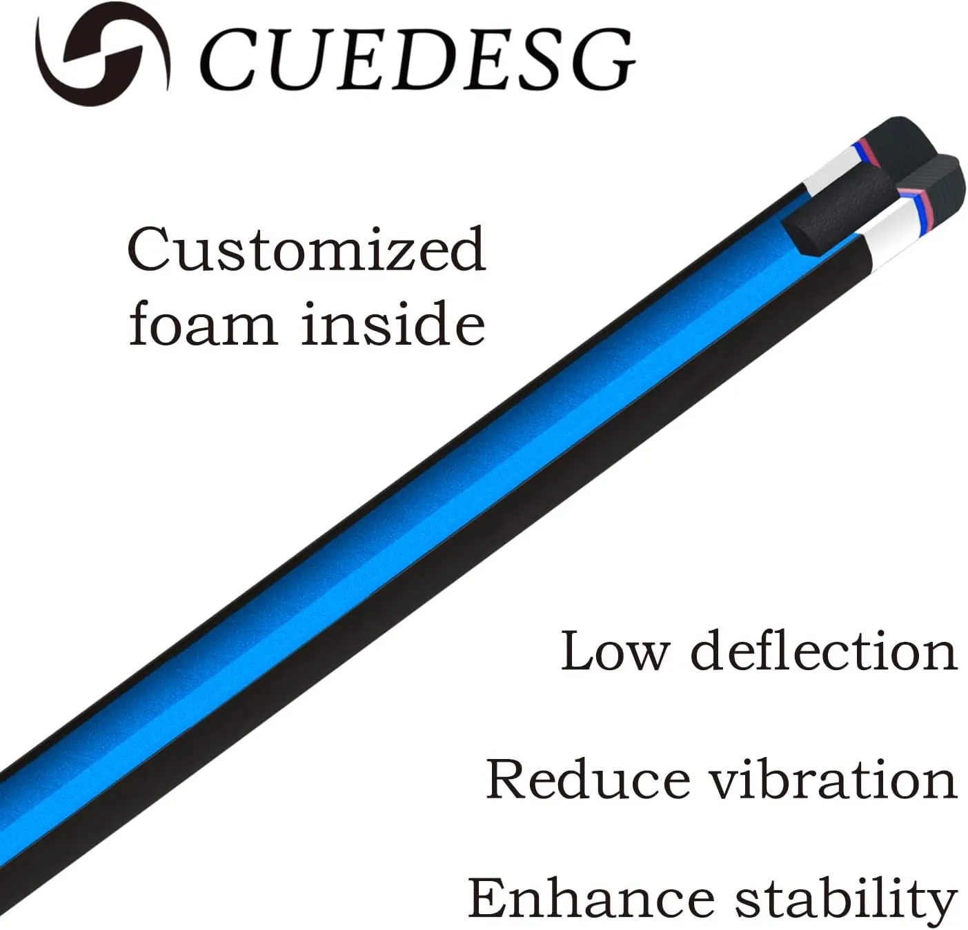 Carbon Fiber Pool Cue Stick 10.5mm/11.8mm/12.5mm,Low Deflection Pool Stick with Rare Wood Butt,Professional Cue Stick with Box Case
