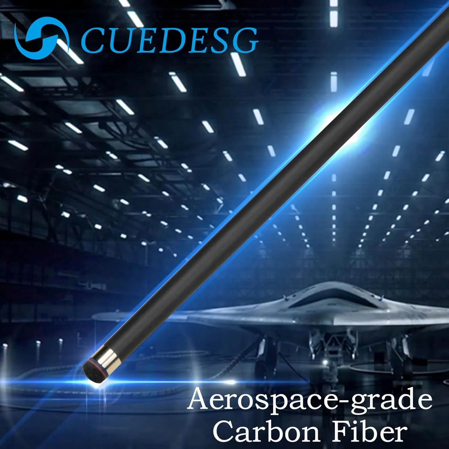 Carbon Fiber Pool Cue Stick 10.5mm/11.8mm/12.5mm,Low Deflection Pool Stick with Rare Wood Butt,Professional Cue Stick with Box Case