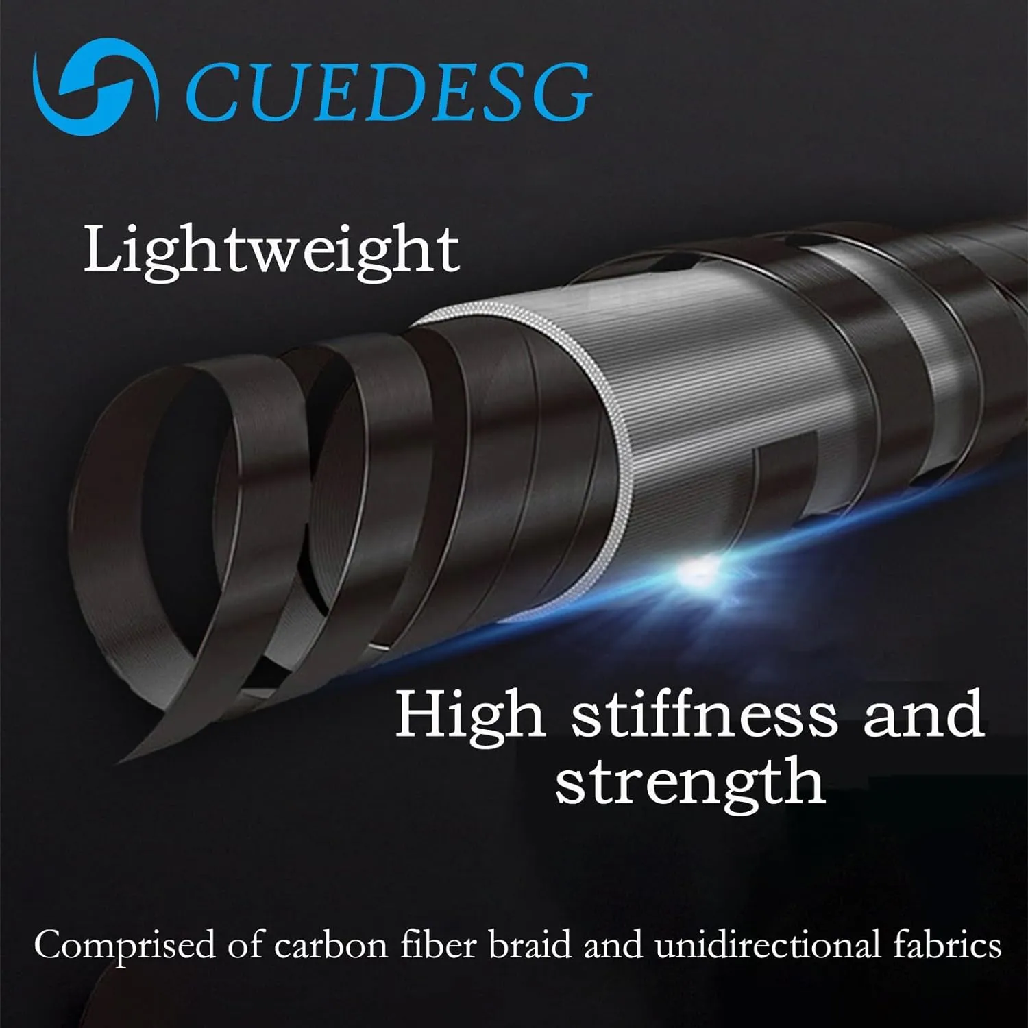 Carbon Fiber Pool Cue Stick 10.5mm/11.8mm/12.5mm,Low Deflection Pool Stick with Rare Wood Butt,Professional Cue Stick with Box Case