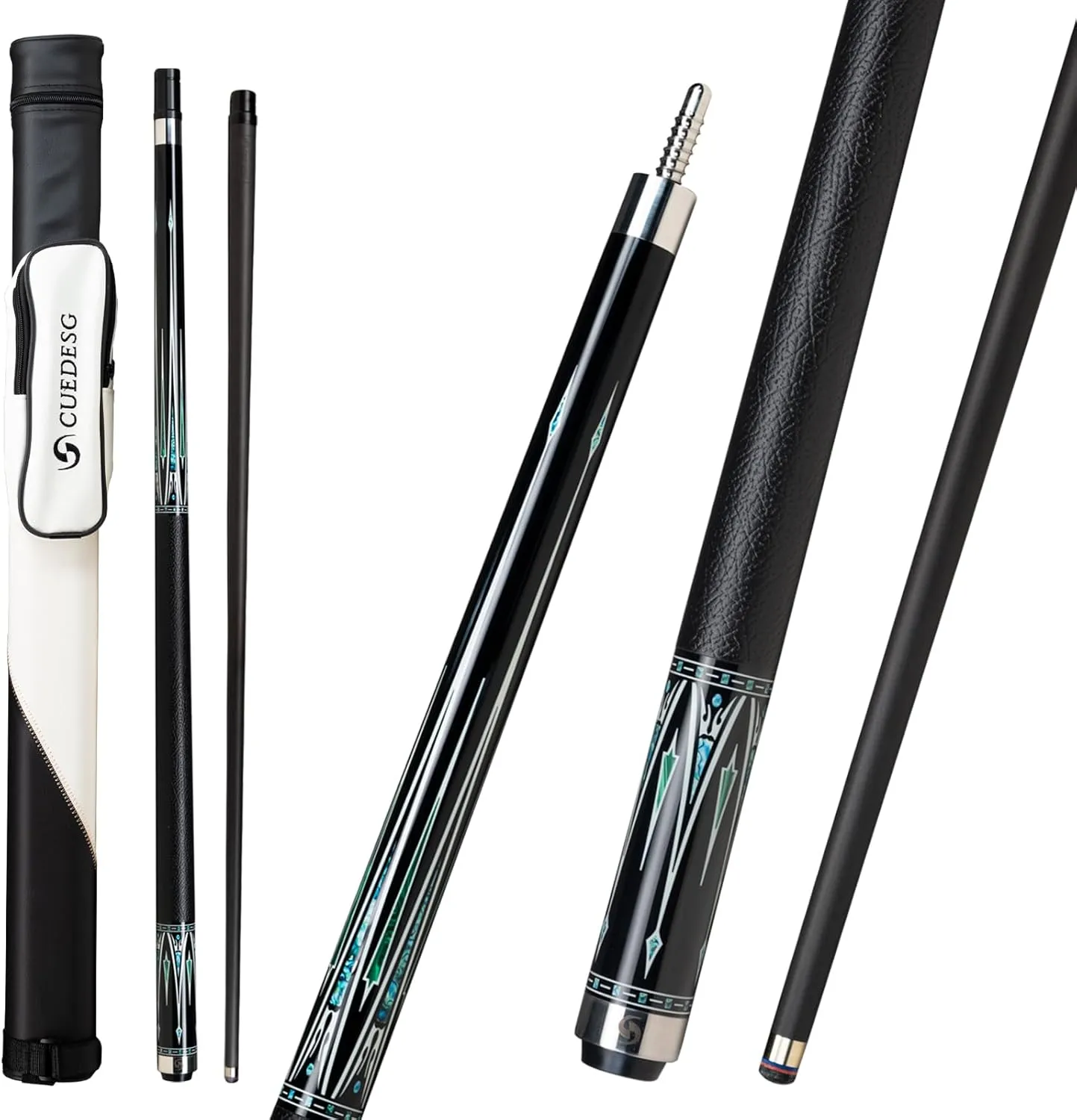 Carbon Fiber Pool Cue Stick 10.5mm/11.8mm/12.5mm,Low Deflection Pool Stick,Professional Cue Stick with Case