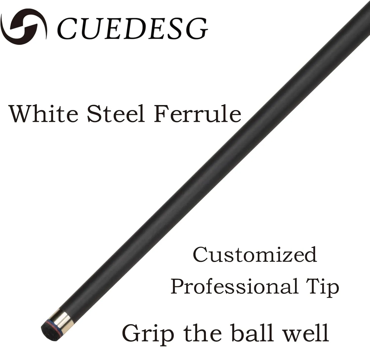 Carbon Fiber Pool Cue Stick 10.5mm/11.8mm/12.5mm,Low Deflection Pool Stick,Professional Cue Stick with Case