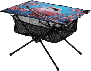 Cardinal Pattern Folding Camping Table Portable Camping Table with Carry Bag for Outdoor Picnic Beach BBQ