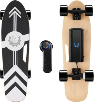 CAROMA Electric Skateboards with Remote, 350W Electric Longboard for Adults Teens, 12.4 MPH Top Speed, 8 Miles Max Range, 27.5" 7 Layers Maple Electric Skateboard, 225lbs Max Load E Skateboard