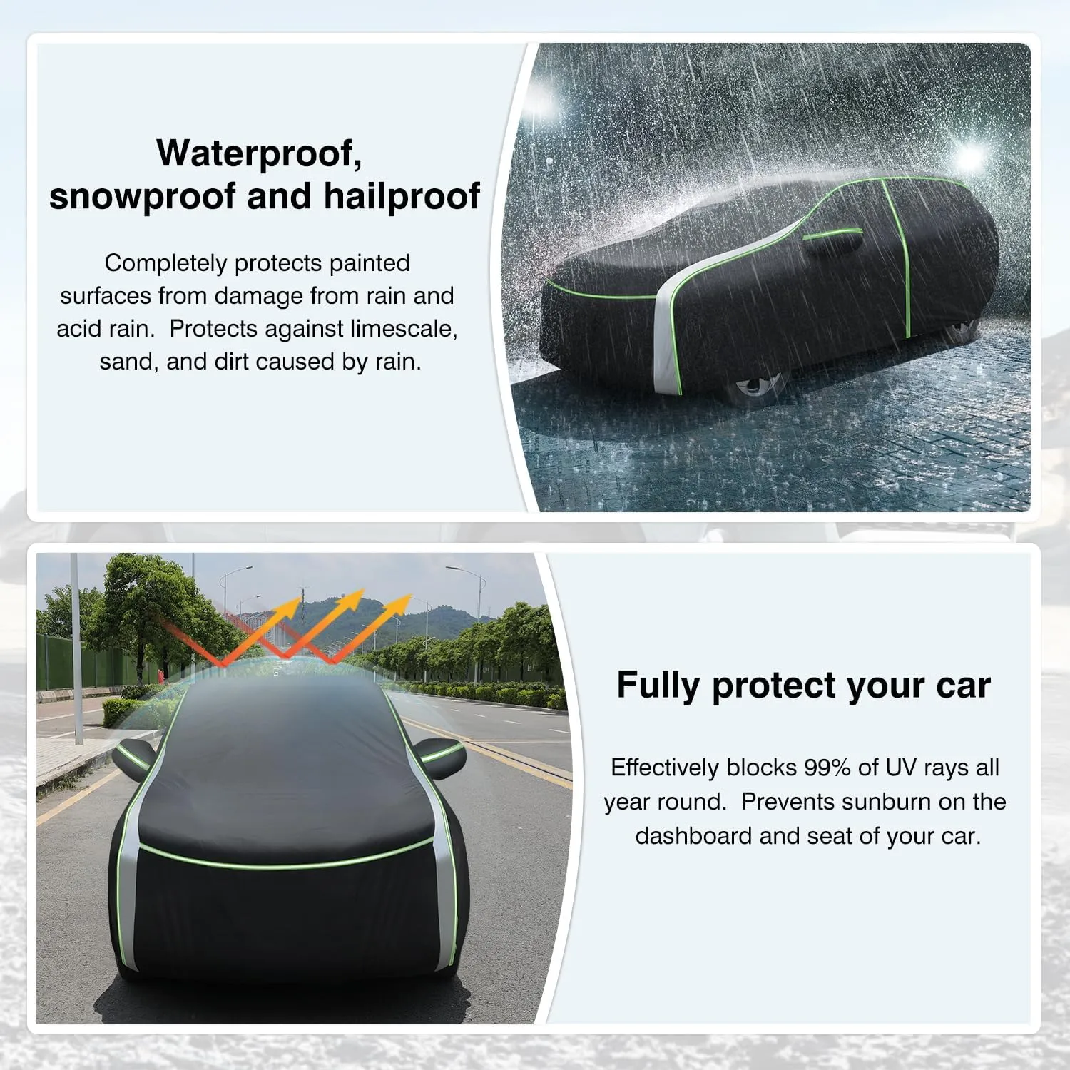Cartist Full Car Cover Fits for Toyota RAV4 1994-2023 2024 2025 Accessories All Weather Car Covers Outdoor for RAV4 SUV Waterproof UV Protection with Zipper & Reflective Safety Strips