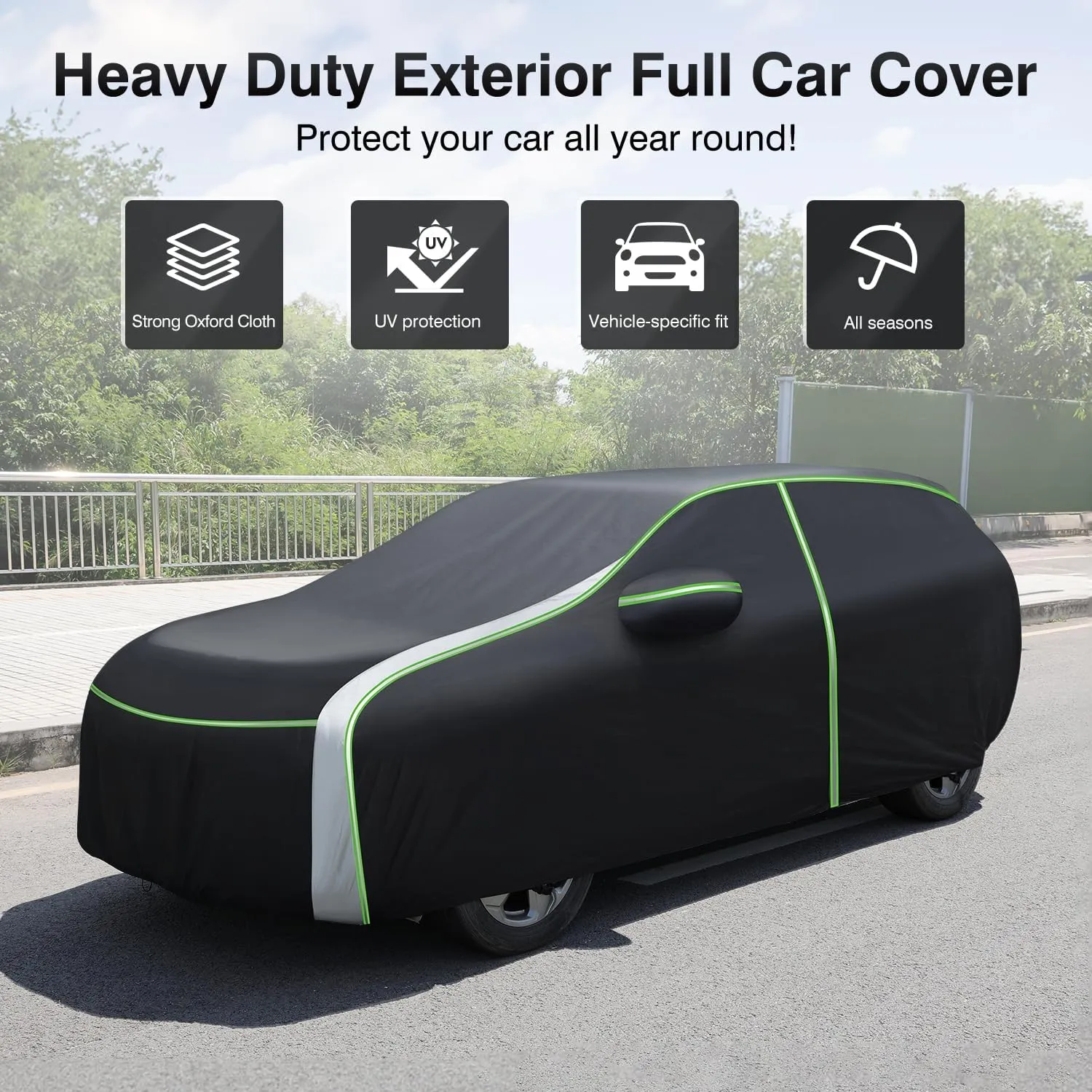 Cartist Full Car Cover Fits for Toyota RAV4 1994-2023 2024 2025 Accessories All Weather Car Covers Outdoor for RAV4 SUV Waterproof UV Protection with Zipper & Reflective Safety Strips