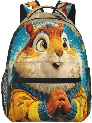 Cartoon Fat Squirrel Lightweight Backpack For Trekking Commute Gift