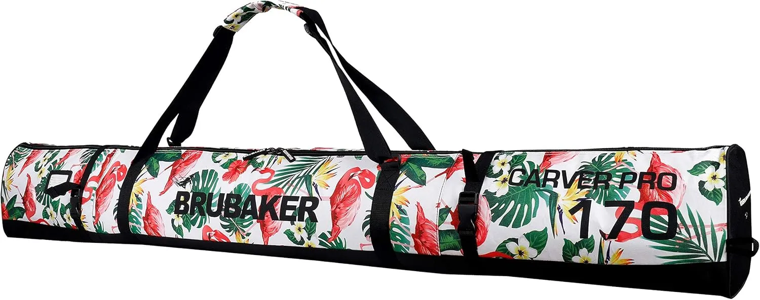 CarverSpotlight Ski Bag for 1 Pair of Skis and Poles - Flamingos - 66 7/8 Inches / 170 Cm