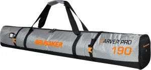CarverTec Pro Ski Bag for 1 Pair of Skis and Poles - Silver Orange