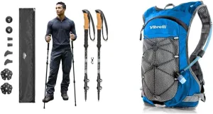 Cascade Mountain Tech Lightweight Aircraft-Grade Aluminum Trekking Poles with Extended Down Grip Plus Tip Kit