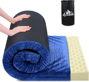 CertiPUR-US Memory Foam Sleeping Pad for Camping 3.15", Roll Up Mattress for Adult, Portable & Soft Camping Mattress/Outdoor Mat/Floor Bed, Removable Waterproof Cover 75.2"*30"*3.15"