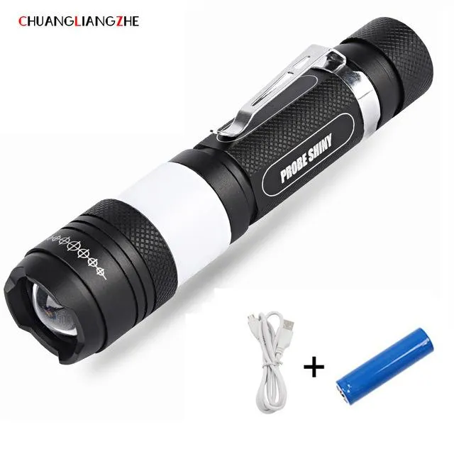 CHENGLIANGZHE Led led flashlight USB Rechargeable Flashlight Rotating Zoom Led Outdoor Waterproof led flashlight 18650 battery