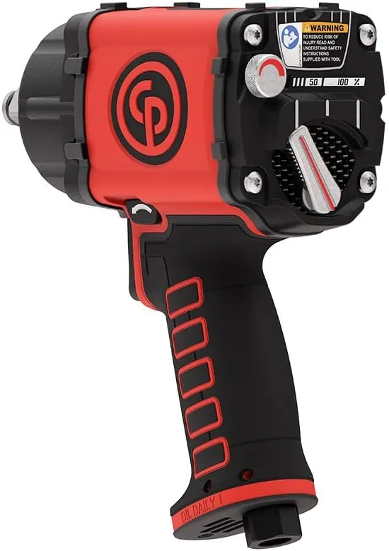 Chicago Pneumatic CP7755 Air Impact Wrench (1/2 Inch), Air Gun Industrial Repair & Assembly Tool, Short Anvil, Air Flex Mini, Pistol Handle, Twin Hammer, Max Torque Output 959 ft. lbf/1300 Nm7700 RPM