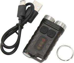 CHICIRIS Keychain Flashlight, Rechargeable Magnetic Suction 12 Levels Light Mini Flashlight 304 Stainless Steel Multifunction 900LM for Camping