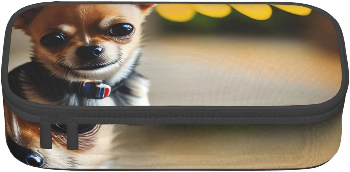 Chihuahua Dog 1 print Large Capacity Storage Bag Travel Office Supplies Box, Makeup Bag, Desk Organizer with