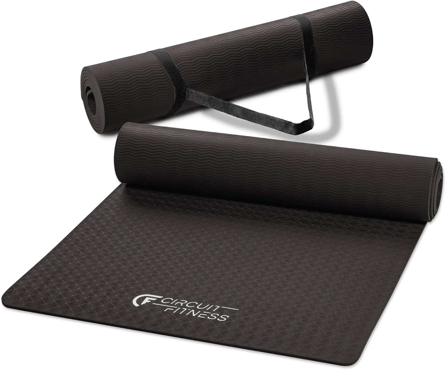 Circuit Fitness by Marcy Non-Slip Multi-Purpose Exercise Yoga Mats with Carrying Strap Multi-Thickness, Multi-Color Options