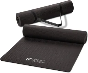 Circuit Fitness by Marcy Non-Slip Multi-Purpose Exercise Yoga Mats with Carrying Strap Multi-Thickness, Multi-Color Options