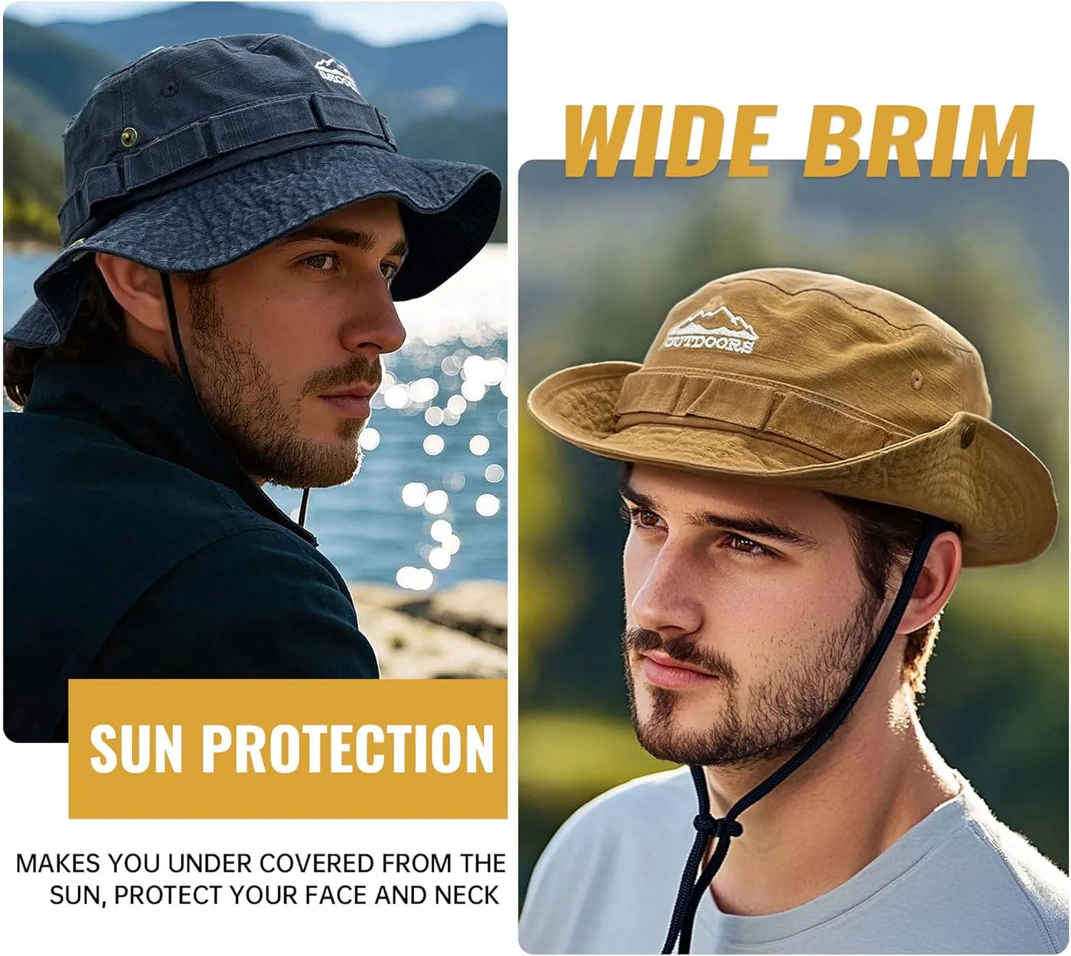 CLAPE Bucket Hat Lightweight Breathable UPF 50  UV Protection Wide Brim Foldable Fishing Hat Outdoor Camping Hiking Sun Hat