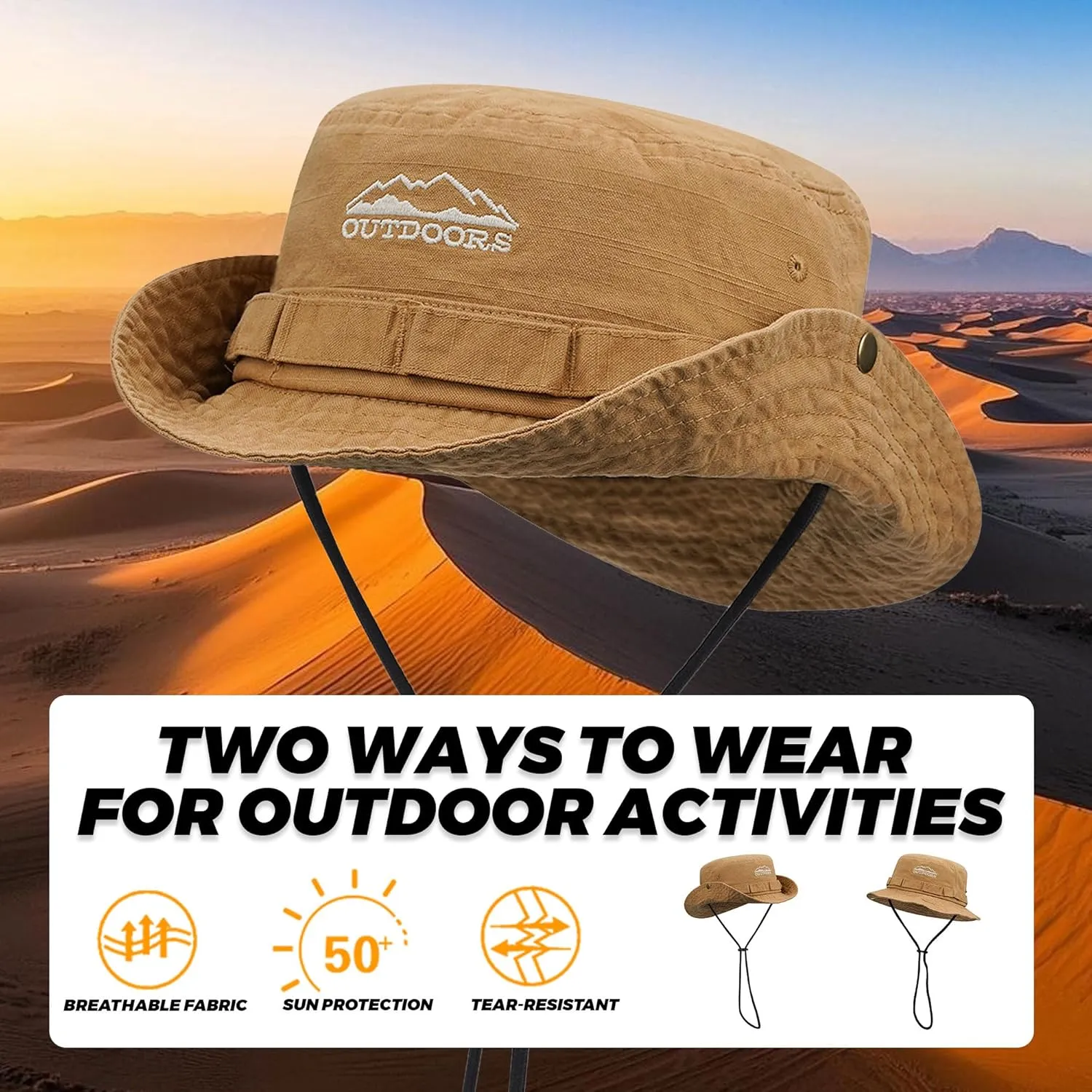 CLAPE Bucket Hat Lightweight Breathable UPF 50  UV Protection Wide Brim Foldable Fishing Hat Outdoor Camping Hiking Sun Hat