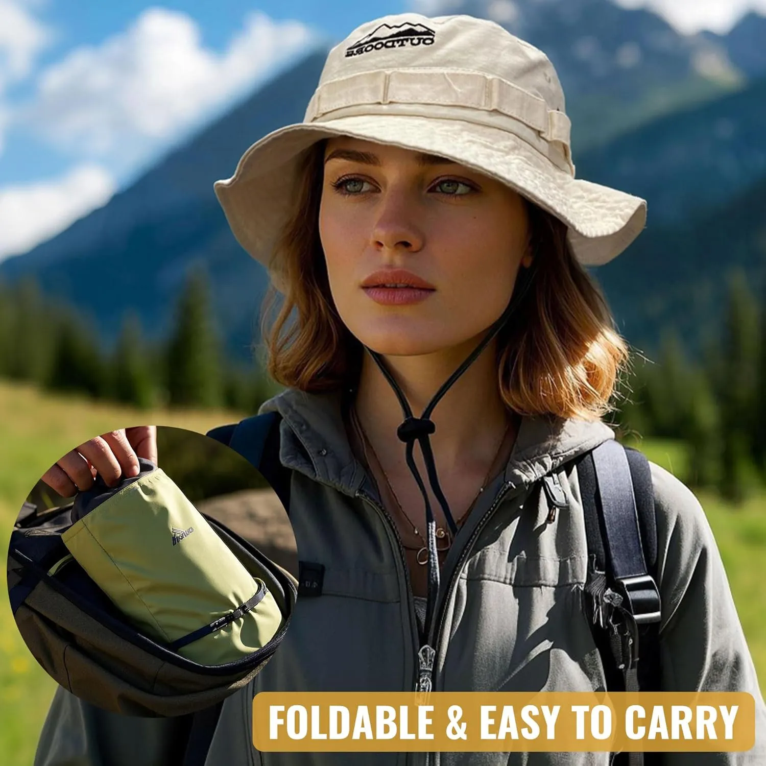 CLAPE Bucket Hat Lightweight Breathable UPF 50  UV Protection Wide Brim Foldable Fishing Hat Outdoor Camping Hiking Sun Hat