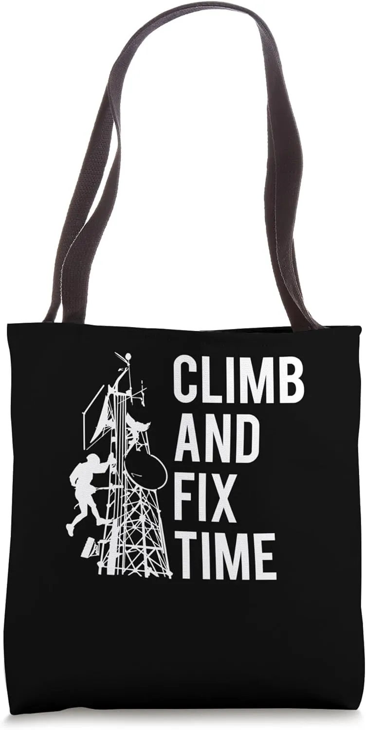 Climb And Fix Time Tower Climber Tote Bag