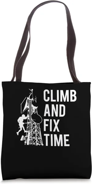 Climb And Fix Time Tower Climber Tote Bag