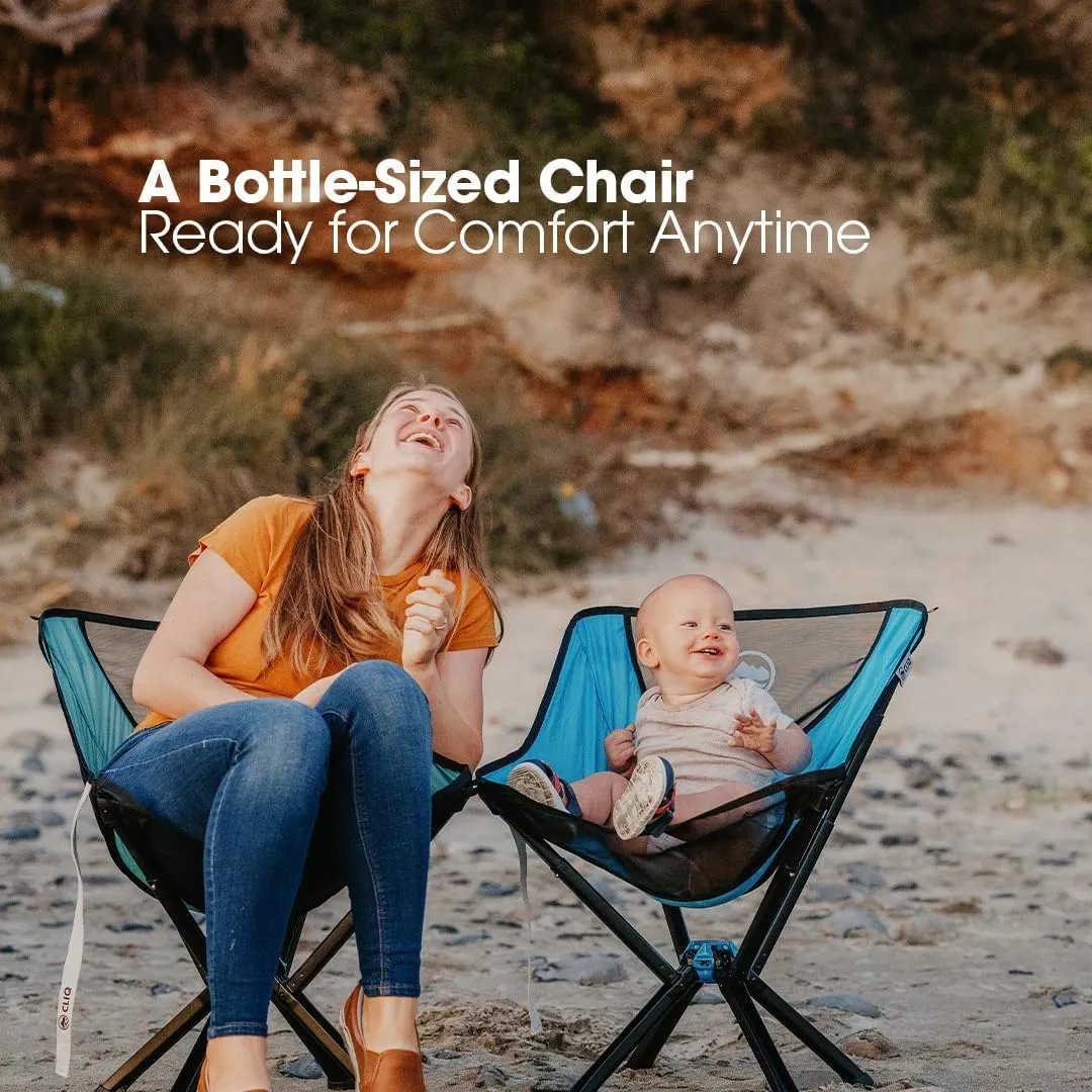 CLIQ Portable Chair Version 1.0 - Lightweight Folding Chair for Camping - Supports 300 Lbs - Perfect for Outdoor Adventures - Moss Bundle