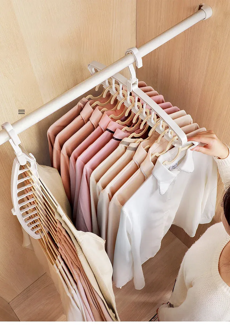 ClosetCascade Wardrobe Hanger with Multiple Ports for Compact Storage