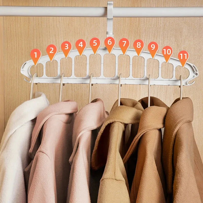 ClosetCascade Wardrobe Hanger with Multiple Ports for Compact Storage