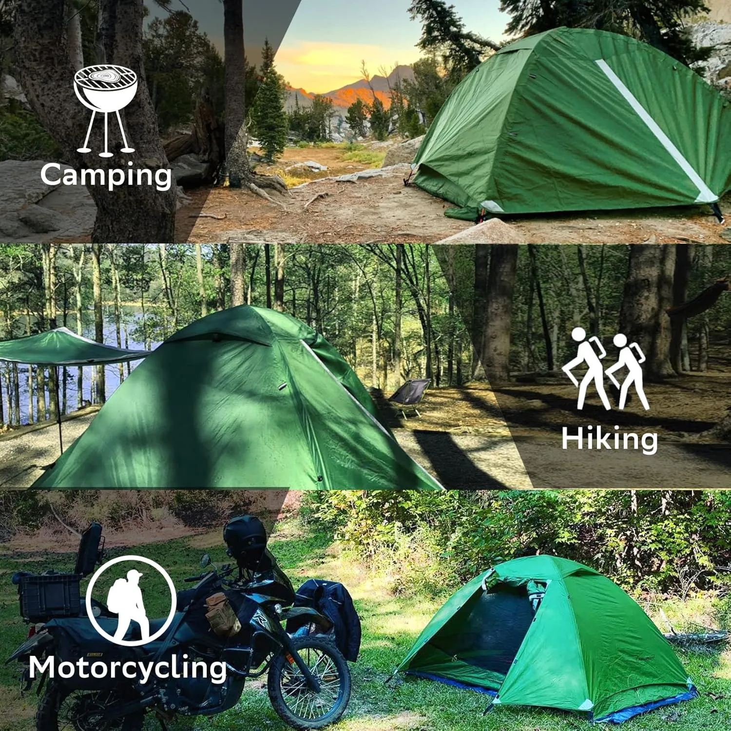Clostnature Polaris Lightweight Backpacking Tent - 1/1.5/2/3/4/6 Person Ultralight Waterproof Camping Tent, 3 Season Large Size Easy Setup Tent for Family, Outdoor, Hiking and Mountaineering