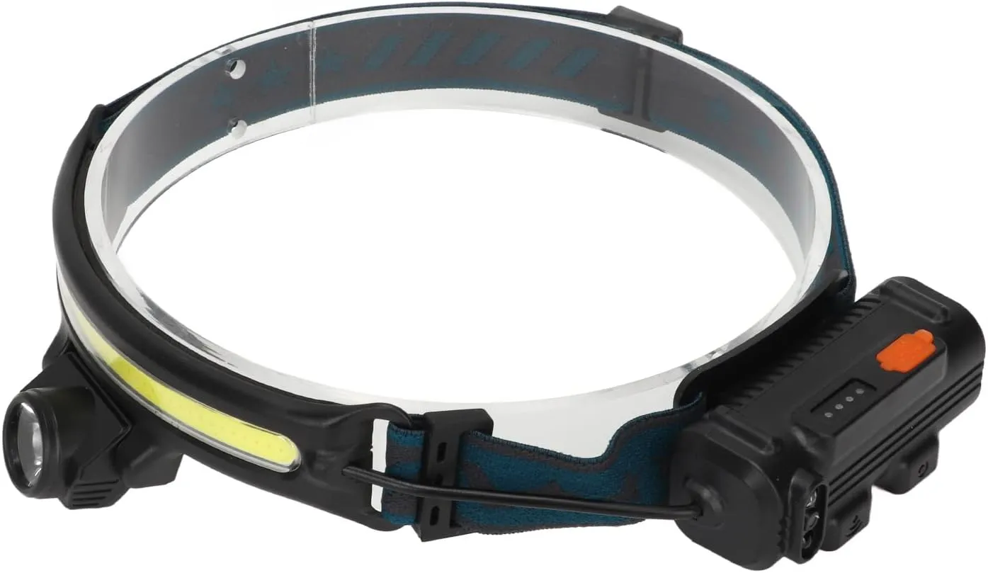 COB Headlamp, Intelligent Hand Sensing,XPG and COB Wick,Fast USB Charging,Main lamp Strobe,for Outdoor Hiking,Camping,Fishing