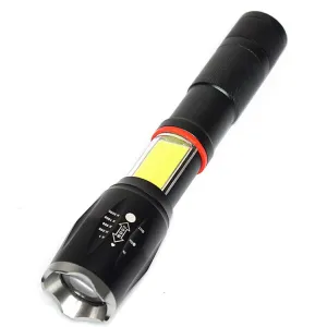 COB LED Flashlight Super Bright Waterproof Handheld Tactical Flashlights Pocket Keychain Work Light for Emergency NO Battery